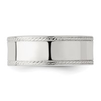 Sterling Silver 7mm Flat with Rope Edge Size 5 Band view 4