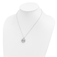 Diamond Fascination Diamond Mystique Sterling Silver Platinum-plated Diamond Double Heart Necklace, 18" view 4