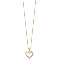 Diamond Fascination Diamond Mystique Sterling Silver 18K Gold-plated Diamond Heart Necklace, 18" view 2