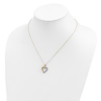 Diamond Fascination Diamond Mystique Sterling Silver 18K Gold-plated Diamond Heart Necklace, 18" view 4