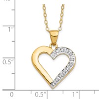 Diamond Fascination Diamond Mystique Sterling Silver 18K Gold-plated Diamond Heart Necklace, 18" view 3