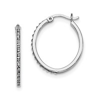Diamond Fascination Diamond Mystique Sterling Silver Platinum-plated Set of 3 Oval and Round Diamond Hoop Earrings view 3