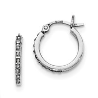 Diamond Fascination Diamond Mystique Sterling Silver Platinum-plated Set of 3 Oval and Round Diamond Hoop Earrings view 4