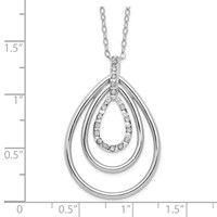 Diamond Fascination Diamond Mystique Sterling Silver Platinum-plated Diamond Triple Teardrop Necklace, 18" view 3
