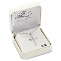 Diamond Fascination Diamond Mystique Sterling Silver Platinum-plated Diamond Cross Necklace, 18" view 5