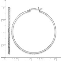 Diamond Fascination Diamond Mystique Sterling Silver Platinum-plated Diamond Round Hoop Earrings view 4