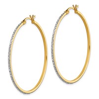 Diamond Fascination Diamond Mystique Sterling Silver 18K Gold-plated Diamond Round Hoop Earrings view 2