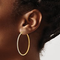 Diamond Fascination Diamond Mystique Sterling Silver 18K Gold-plated Diamond Round Hoop Earrings view 3