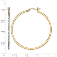 Diamond Fascination Diamond Mystique Sterling Silver 18K Gold-plated Diamond Round Hoop Earrings view 4