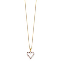 Diamond Fascination Diamond Mystique Sterling Silver 18K Gold-plated Diamond and Ruby Heart Necklace, 18" view 2