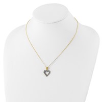 Diamond Fascination Diamond Mystique Sterling Silver 18K Gold-plated Diamond and Ruby Heart Necklace, 18" view 4
