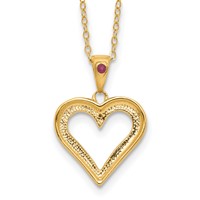 Diamond Fascination Diamond Mystique Sterling Silver 18K Gold-plated Diamond and Ruby Heart Necklace, 18" view 5