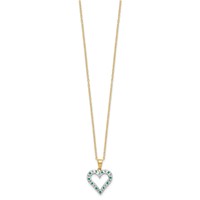 Diamond Fascination Diamond Mystique Sterling Silver 18K Gold-plated Diamond and Emerald Heart Necklace, 18" view 2