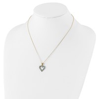 Diamond Fascination Diamond Mystique Sterling Silver 18K Gold-plated Diamond and Emerald Heart Necklace, 18" view 4