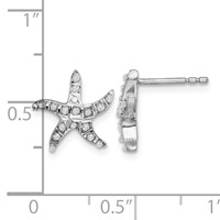 Diamond Fascination Diamond Mystique Sterling Silver Platinum-plated Carart Diamond Starfish Post Earrings view 4