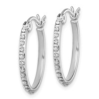 Diamond Fascination Diamond Mystique Sterling Silver Platinum-plated Diamond Round Hoop Earrings view 2