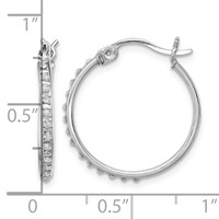 Diamond Fascination Diamond Mystique Sterling Silver Platinum-plated Diamond Round Hoop Earrings view 4