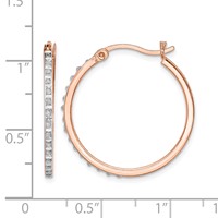 Diamond Fascination Diamond Mystique Sterling Silver Rose Gold-plated Diamond Round Hoop Earrings view 4
