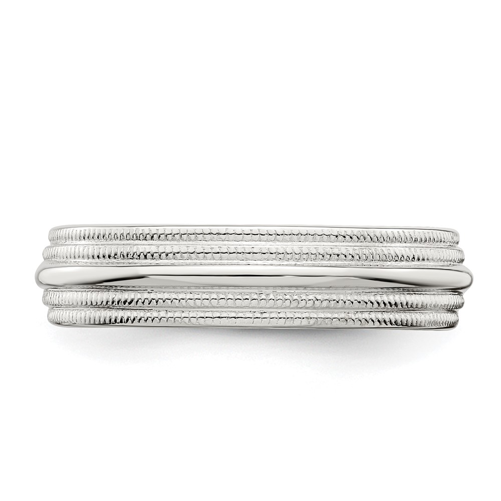 Sterling Silver 5mm Comfort Fit Double Milgrain Size 11 Band (QDMC050-11)