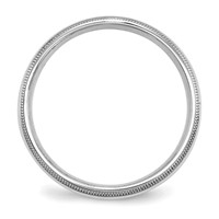 SSilver Rhodium-plated 5mm Comfort Fit Double Milgrain Band view 2