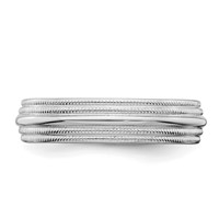 SSilver Rhodium-plated 5mm Comfort Fit Double Milgrain Band view 3