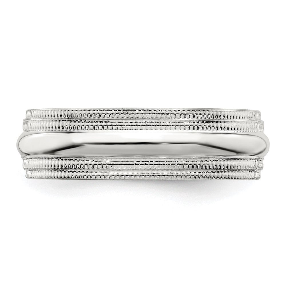 Sterling Silver 6mm Comfort Fit Double Milgrain Size 10 Band (QDMC060-10)