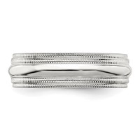 Sterling Silver 6mm Comfort Fit Double Milgrain Band - Size 4 view 4