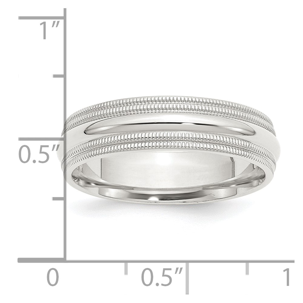 Sterling Silver 6mm Comfort Fit Double Milgrain Size 10 Band (QDMC060-10)