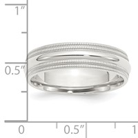 Sterling Silver 6mm Comfort Fit Double Milgrain Band - Size 4 view 3