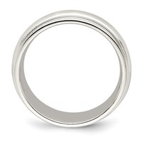 Sterling Silver 7mm Comfort Fit Double Milgrain Band view 2