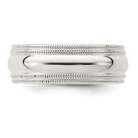 Sterling Silver 7mm Comfort Fit Double Milgrain Band view 4