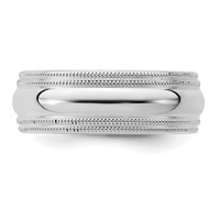 Sterling Silver Rh-plated 7mm Comfort Fit Double Milgrain Band view 3