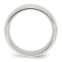 Sterling Silver 8mm Comfort Fit Double Milgrain Band view 2