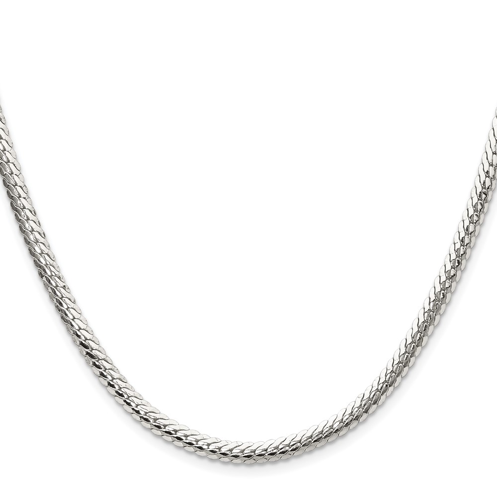Sterling Silver Polished 4.1mm Double Oval Flat Chain (QDOF080-24)