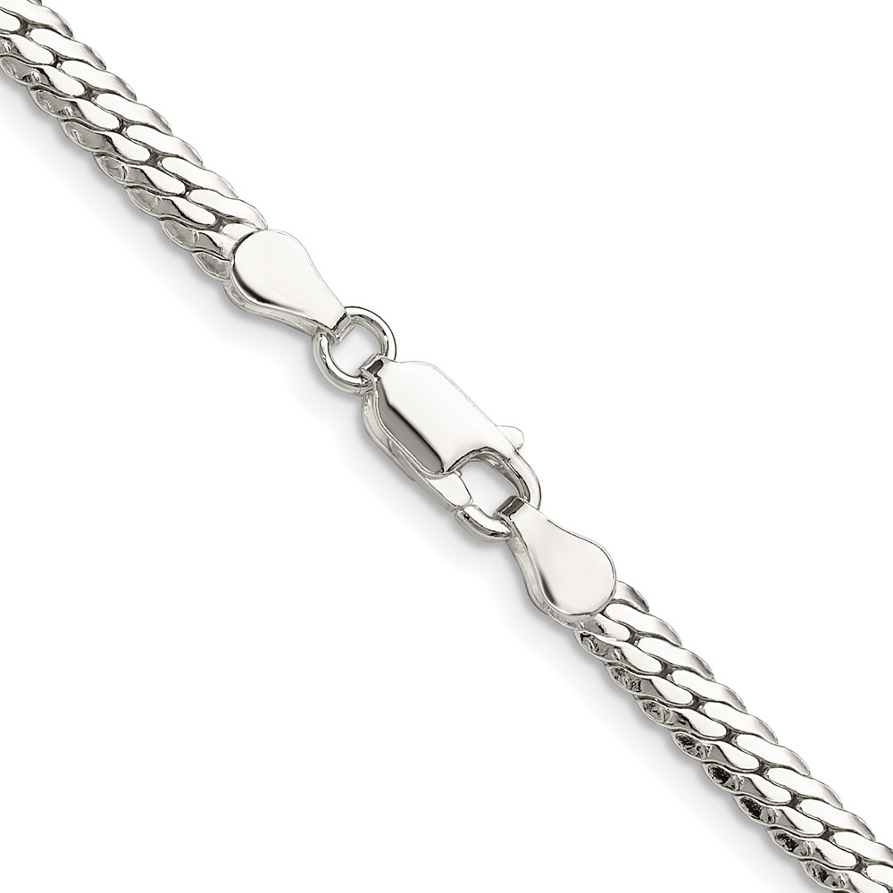 Sterling Silver Polished 4.1mm Double Oval Flat Chain (QDOF080-24)