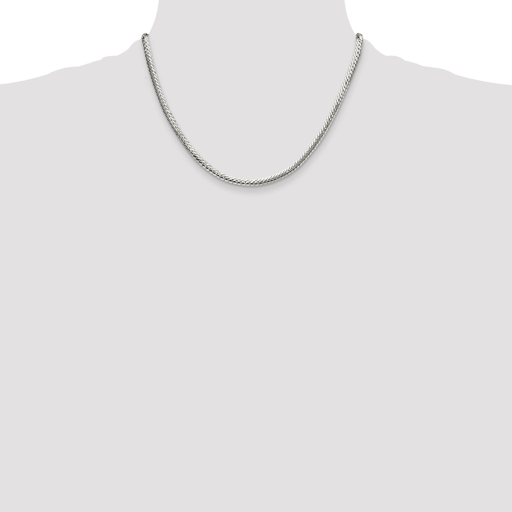 Sterling Silver Polished 4.1mm Double Oval Flat Chain (QDOF080-18)