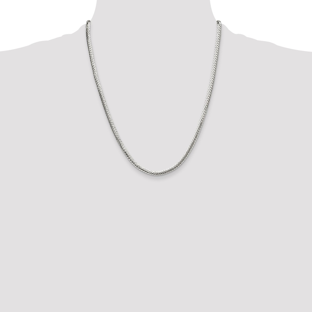 Sterling Silver Polished 4.1mm Double Oval Flat Chain (QDOF080-22)
