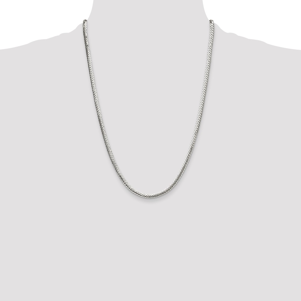 Sterling Silver Polished 4.1mm Double Oval Flat Chain (QDOF080-24)