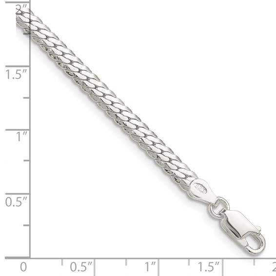 Sterling Silver Double Oval Flat Curb Chain