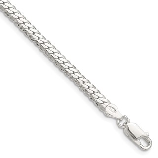 Sterling Silver Double Oval Flat Curb Chain