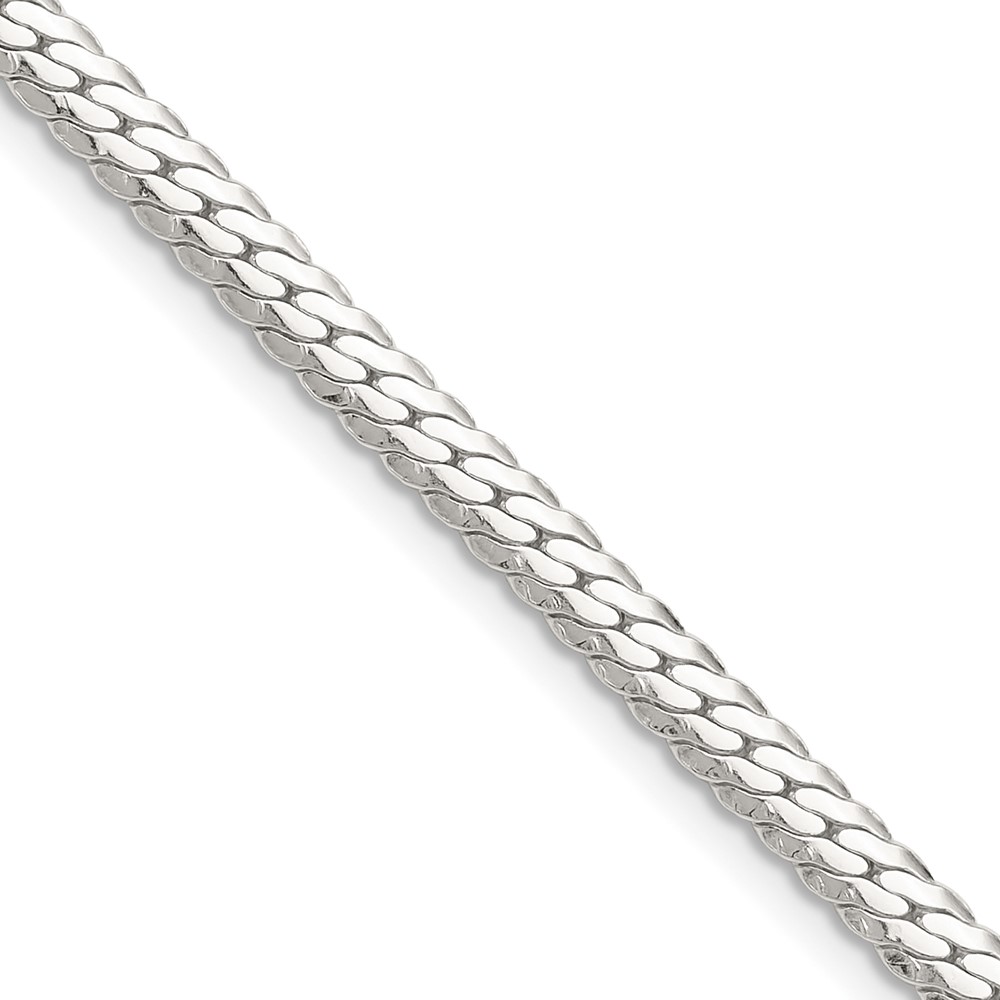 Sterling Silver Polished 4.1mm Double Oval Flat Chain (QDOF080-18)