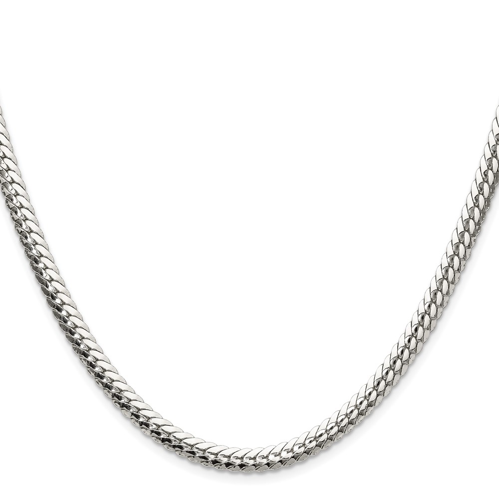 Sterling Silver Polished 5.1mm Double Oval Flat Chain (QDOF100-24)