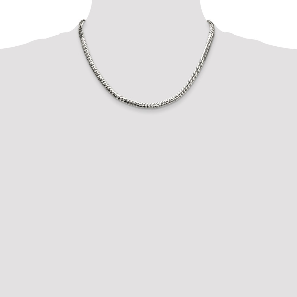 Sterling Silver Polished 5.1mm Double Oval Flat Chain (QDOF100-18)