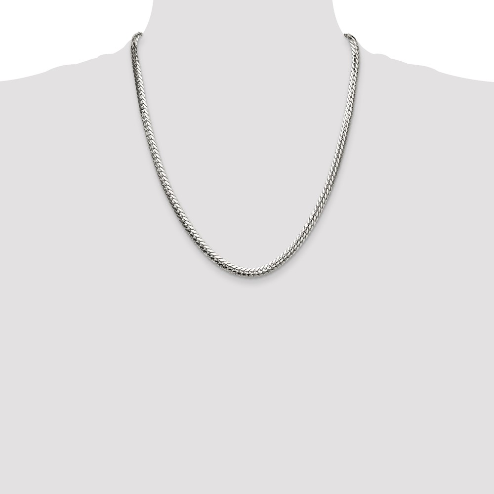 Sterling Silver Polished 5.1mm Double Oval Flat Chain (QDOF100-22)