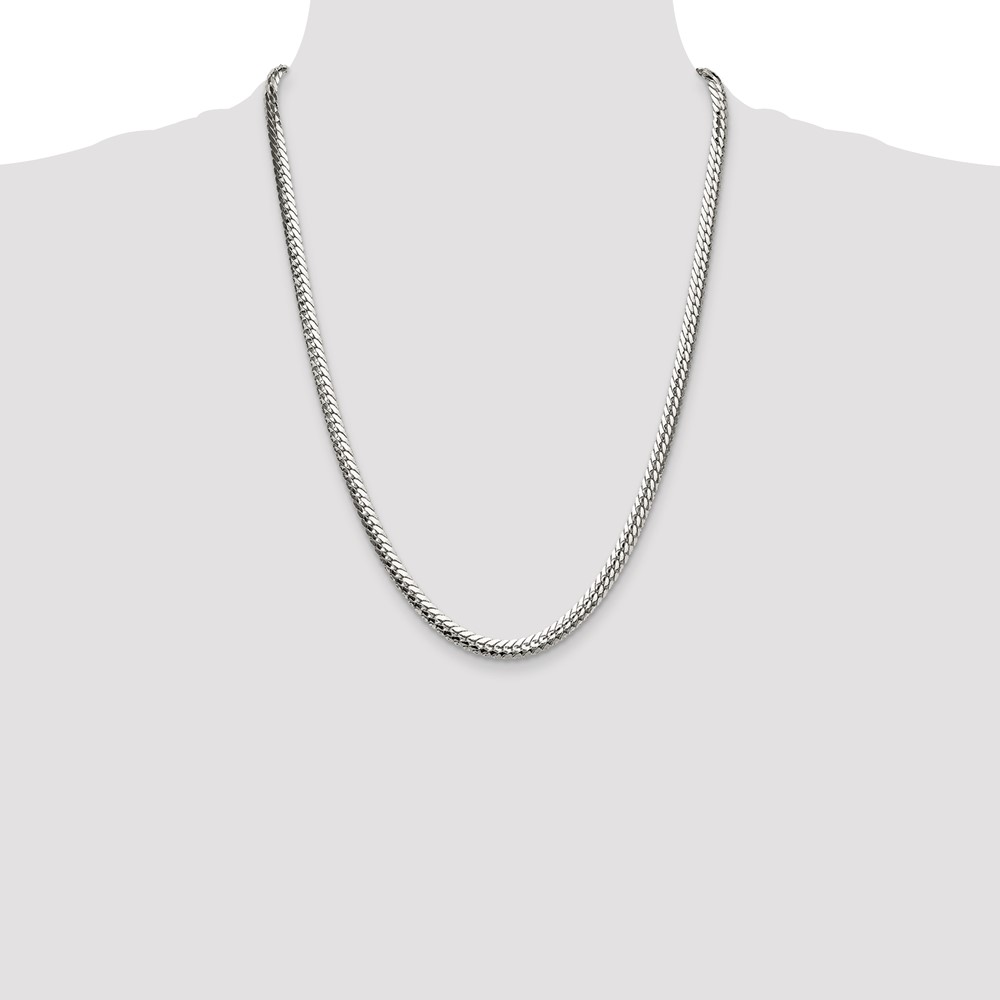 Sterling Silver Polished 5.1mm Double Oval Flat Chain (QDOF100-24)
