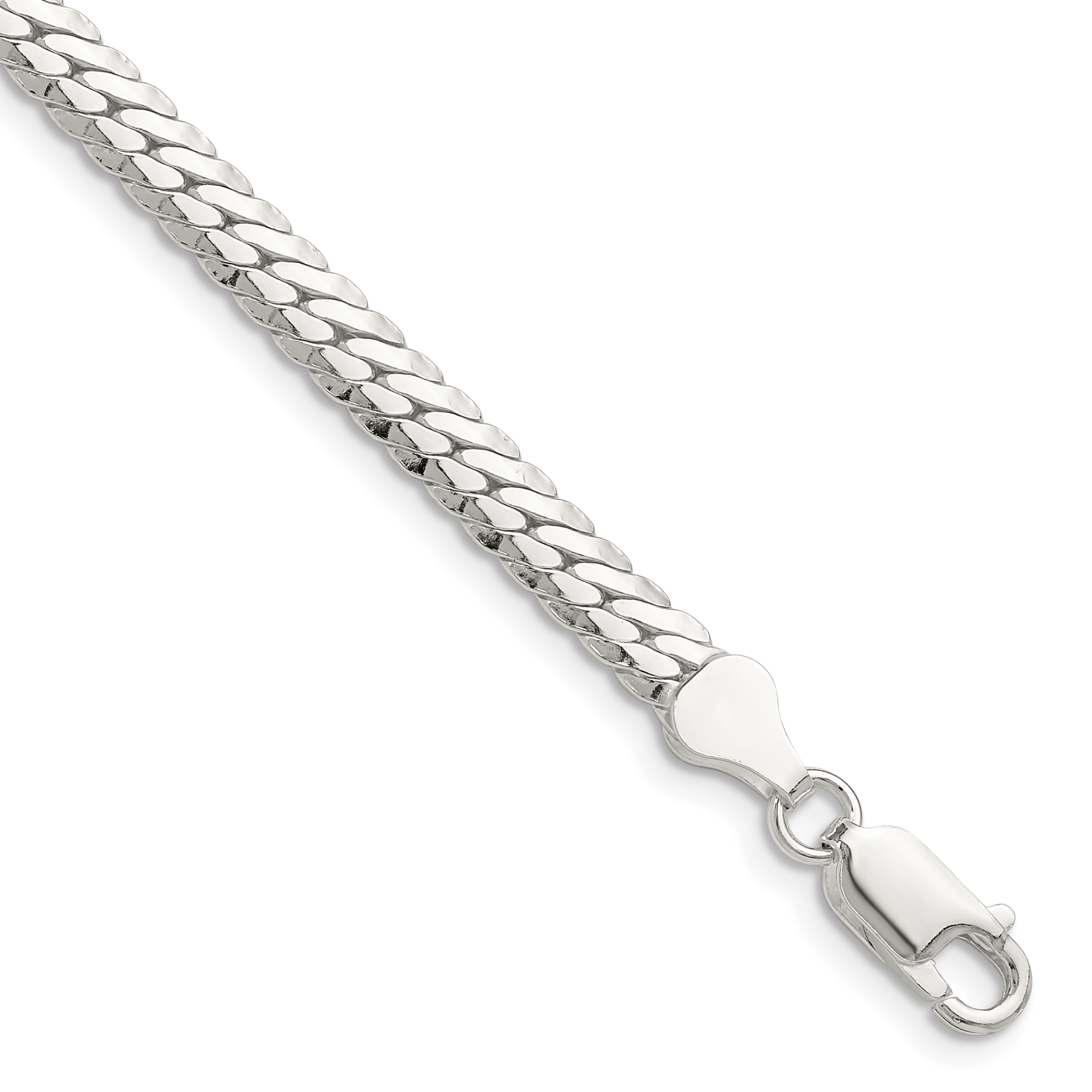 Sterling Silver Polished 5.1mm Double Oval Flat Chain (QDOF100-8)