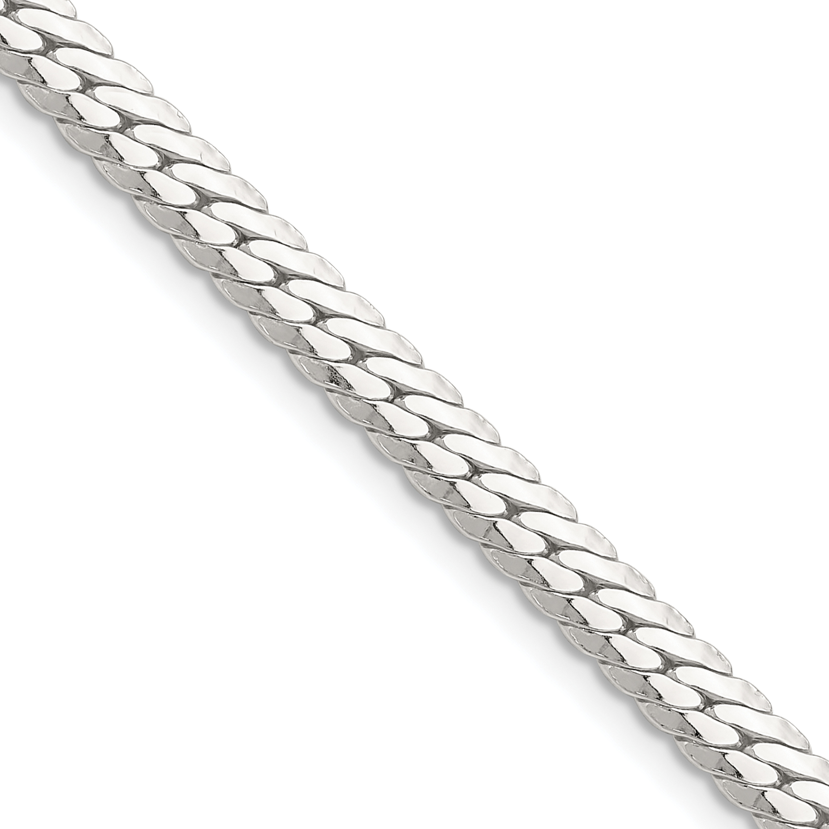 Sterling Silver Polished 5.1mm Double Oval Flat Chain (QDOF100-18)