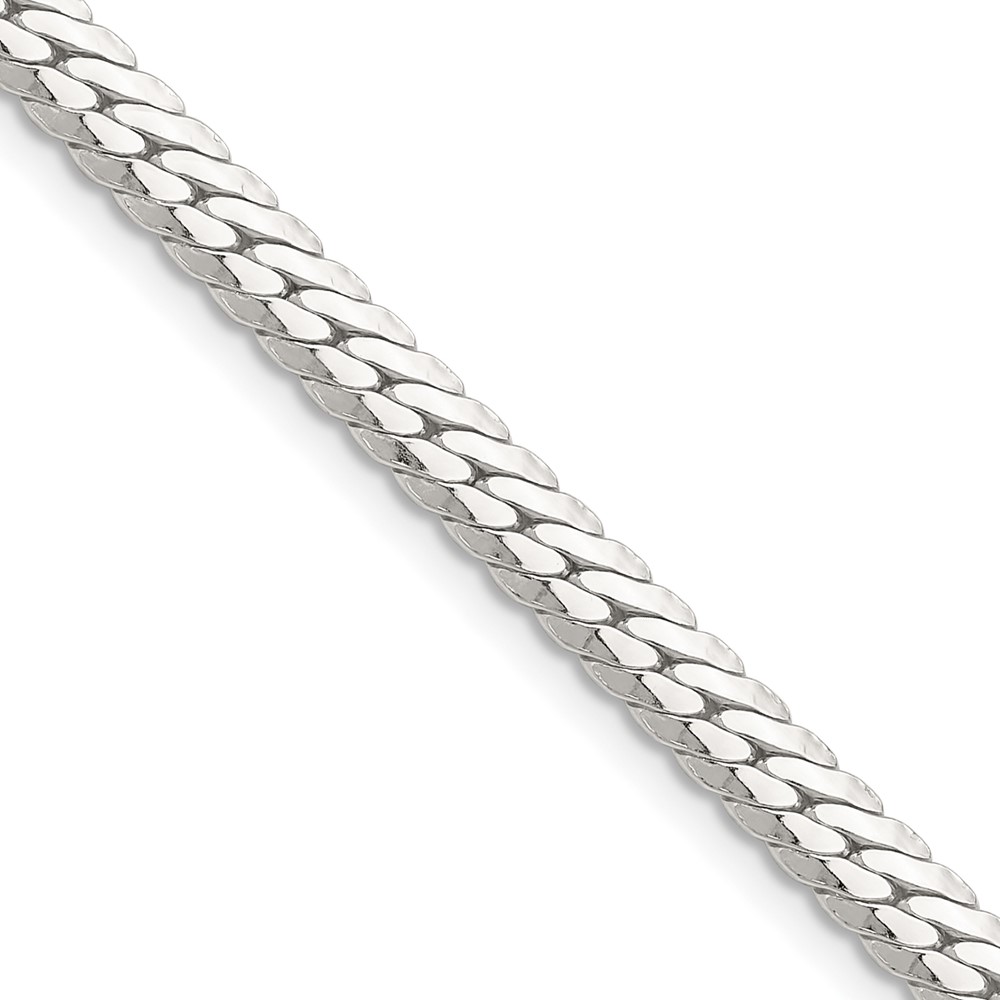 Sterling Silver Polished 5.1mm Double Oval Flat Chain (QDOF100-18)