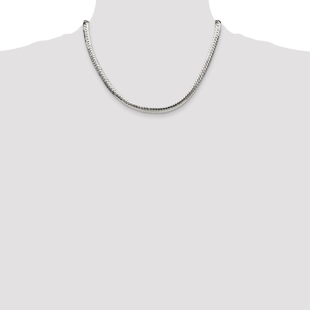 Sterling Silver Polished 6.25mm Double Oval Flat Chain (QDOF120-18)