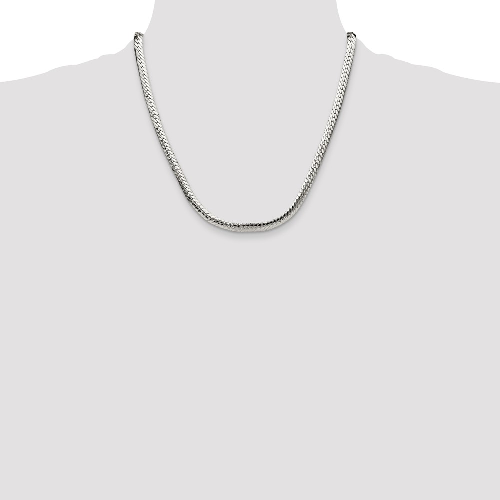 Sterling Silver Polished 6.25mm Double Oval Flat Chain (QDOF120-20)